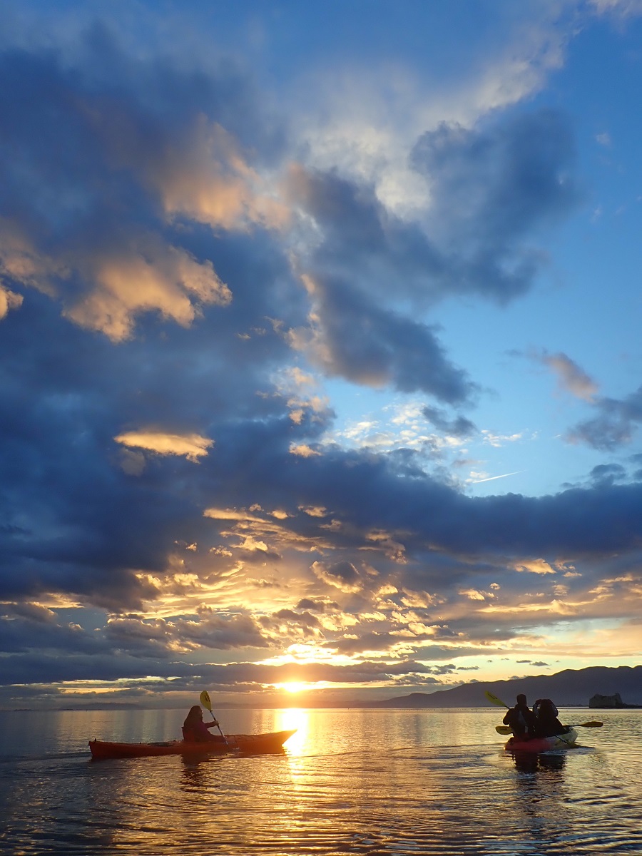 posta de sol i kayak al delta de l'ebre